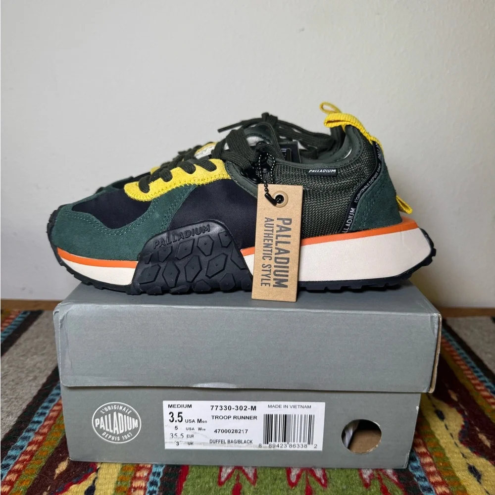 Palladium Green Black Yellow Orange Runner Sneakers
